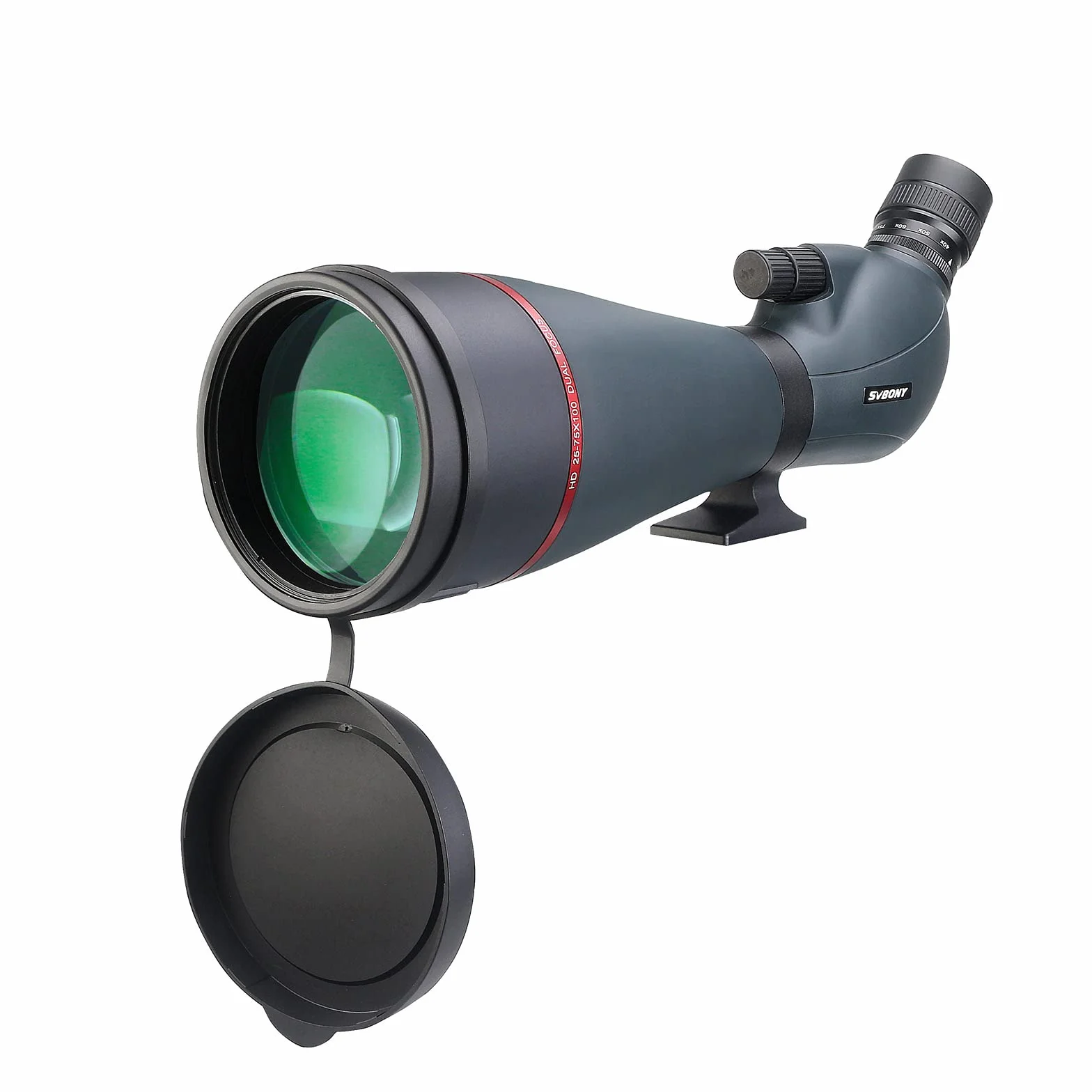 Svbony SV406 Telescopio Terrestre 25-75x100, Prisma Revestimiento Porro FMC Doble Enfoque, Telescopios de Posicionamiento en Ángulo Impermeables HD para Observación de Aves Paisaje de Vida Silvestre