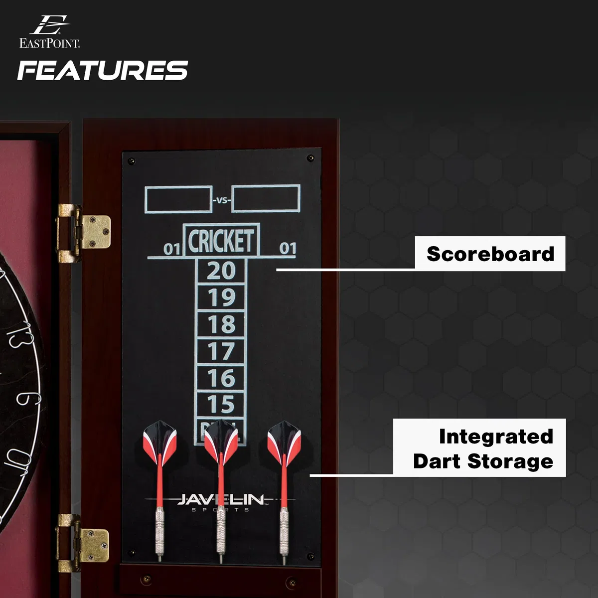 EastPoint Sports Bristle Dartboard and Cabinet Sets- Features Easy Assembly - Complete with All Accessories