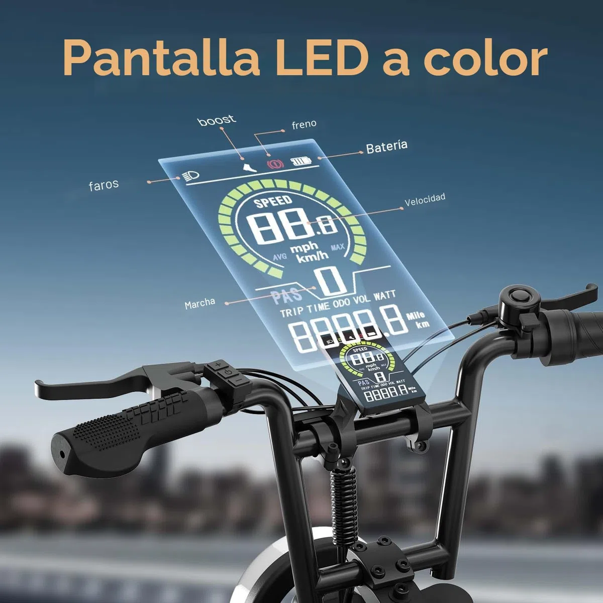 URLIFE de 16" x 3.0 Bicicleta Electrica, Batería Extraíble de 48 V y 13 Ah, Motor Sin Escobillas de 250 W, Autonomía de 100 km, Bici Eléctrica con Doble Suspensión, E Bike para Adultos