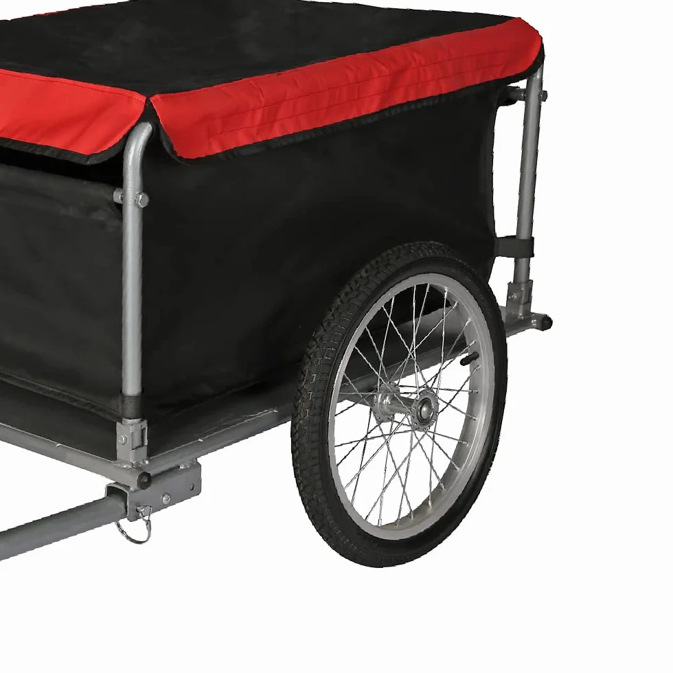 Remolque de Carga para Bicicleta, Barra de tracción Plegable y Acoplamiento rápido