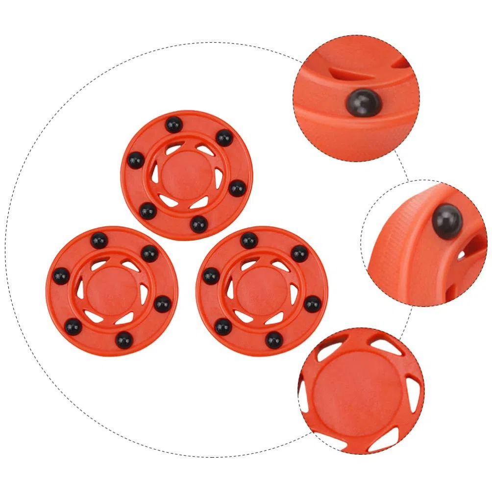 BESPORTBLE 3 Piezas Juego de Hockey sobre Patines Puck en Línea Hockey Puck Street Hockey Puck Balls Street Hockey Puck para Entrenamiento Deportes Al Aire Rojo