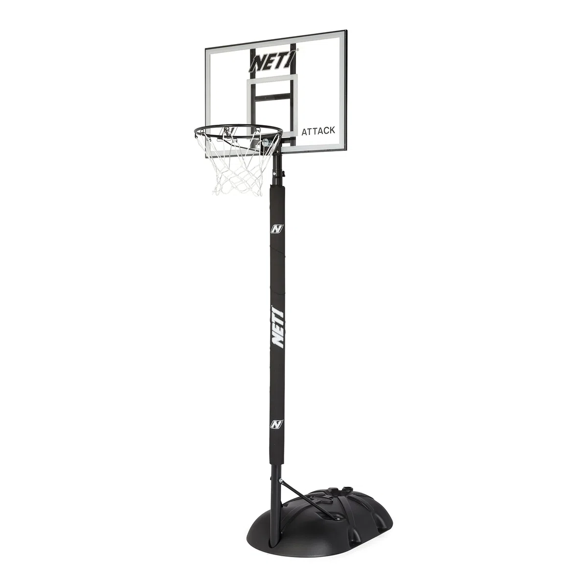 Tablero de Baloncesto y Sistema de Red para niños | Aro de Acero sólido Ultra Duradero de 15 Pulgadas | Montado en la Pared o portátil de Altura Ajustable | Poste Acolchado