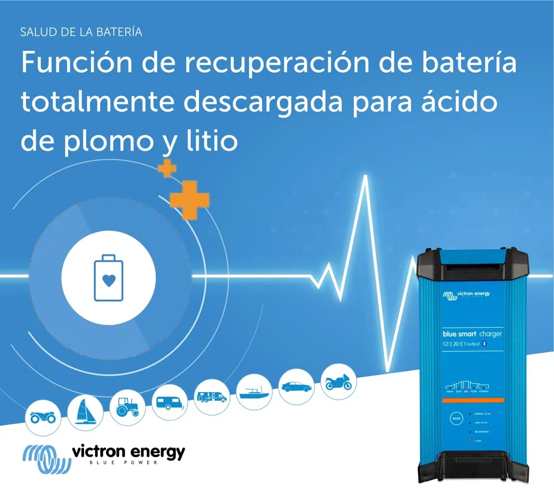 Victron Energy Blue Smart IP22 12-Voltios 20 amperios 230V, Cargador de Batería de Salida Única CEE 7/7, Bluetooth