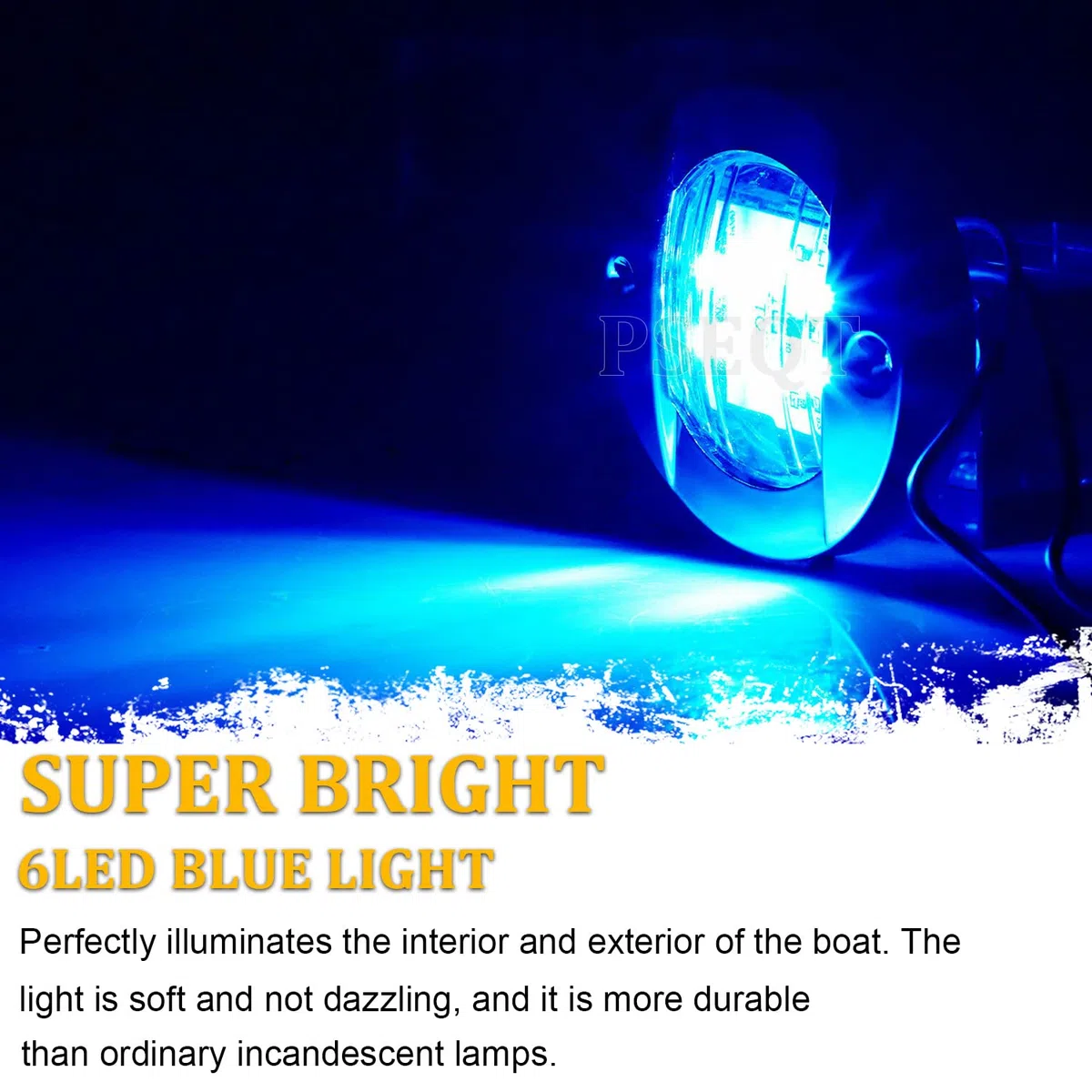 PSEQT 4 luces LED azul marino de 3 pulgadas para cubierta de barco de cortesía y popa, luces de ancla de popa, impermeables, 12 V, luces de pontón de pesca nocturna con lente azul
