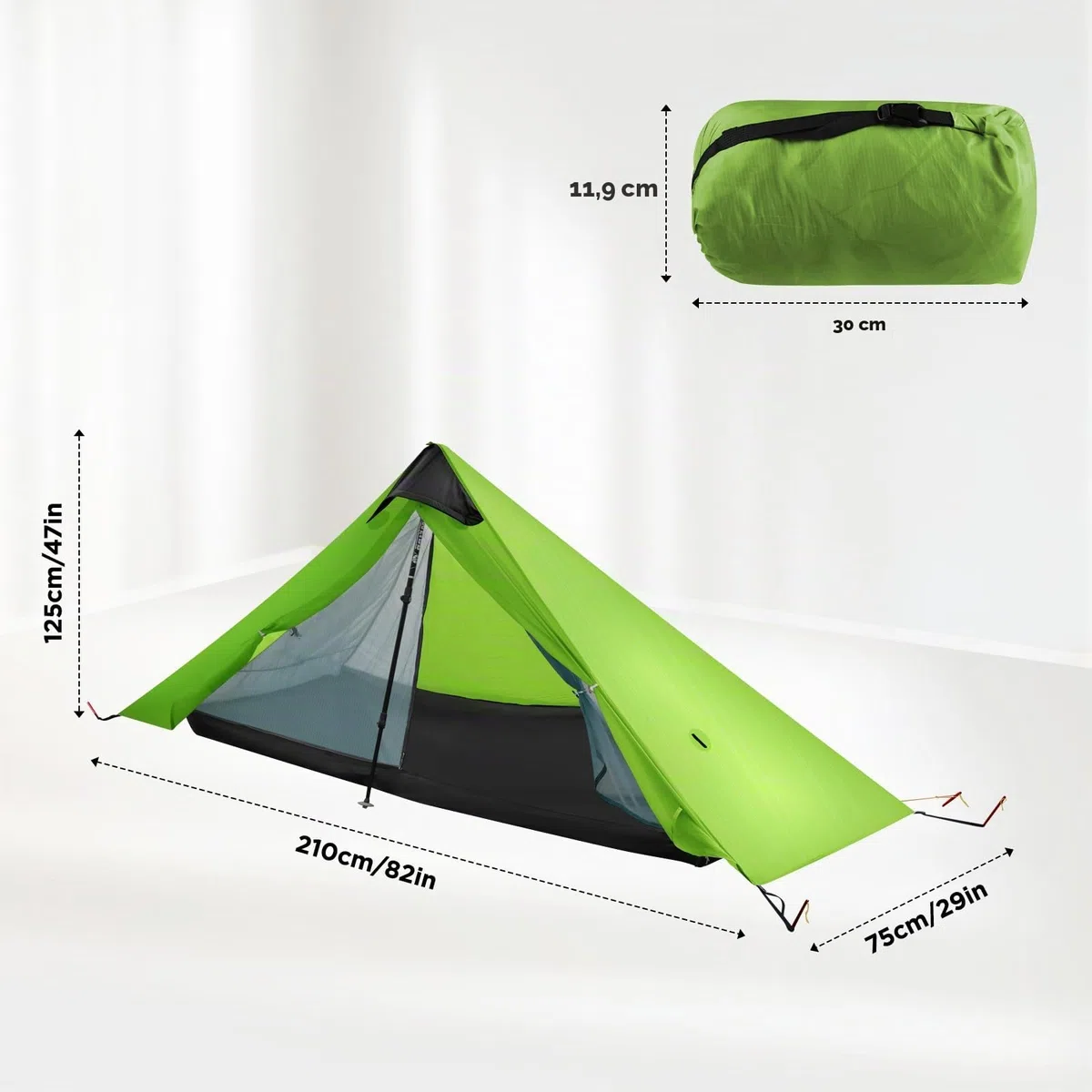 Nueva LanShan Tienda de campaña Ultraligera para Uso en Exteriores, Tienda de Trekking Ultraligero 1 Persona / 2 Personas Carpa Refugio Acampar, mochilear y Caminar