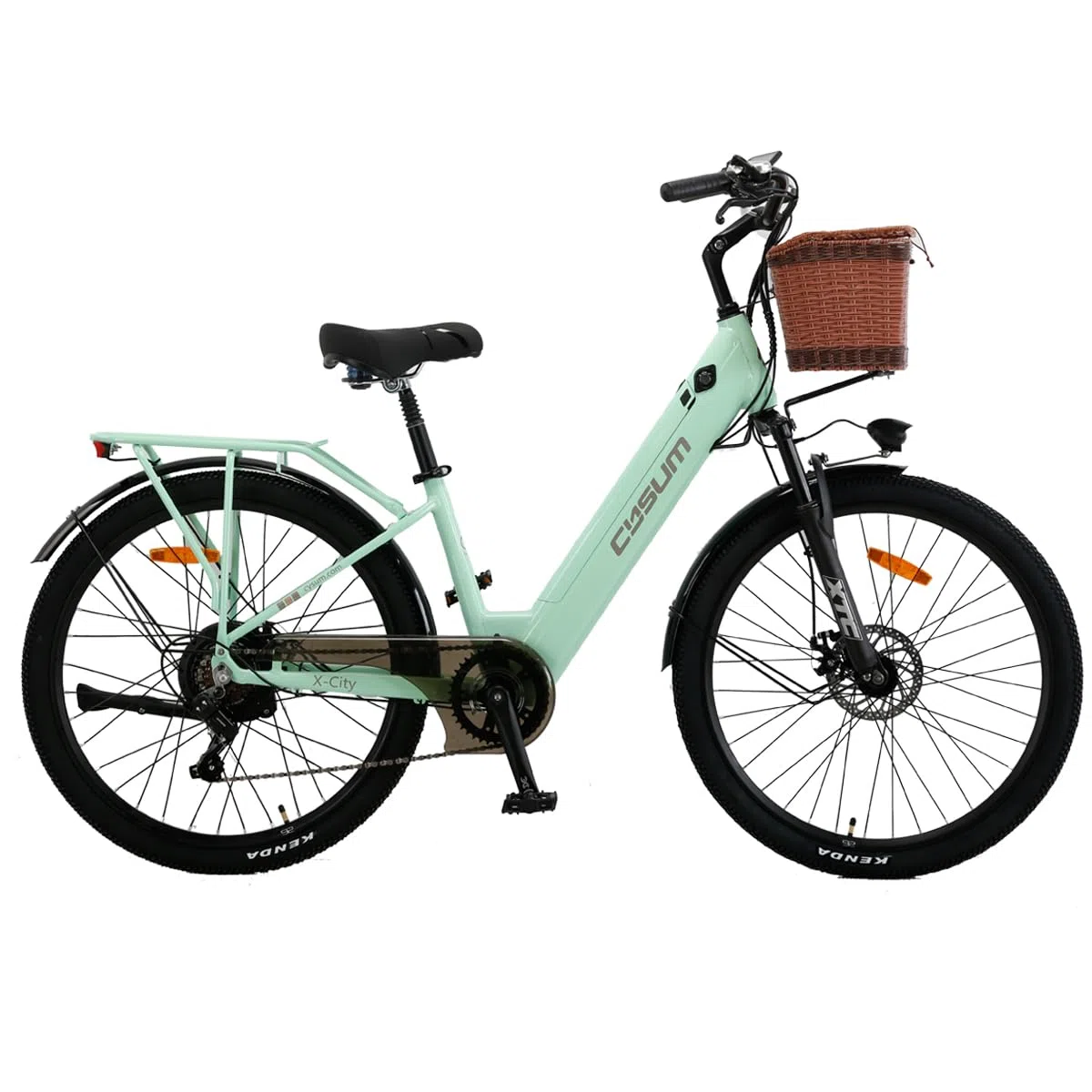 cysum X-City - Bicicleta eléctrica para adultos, 26 pulgadas, bicicleta eléctrica de ciudad, batería de litio, 48 V, 10,4 Ah, motor 250 W, 25 km/h, conmutación urbana