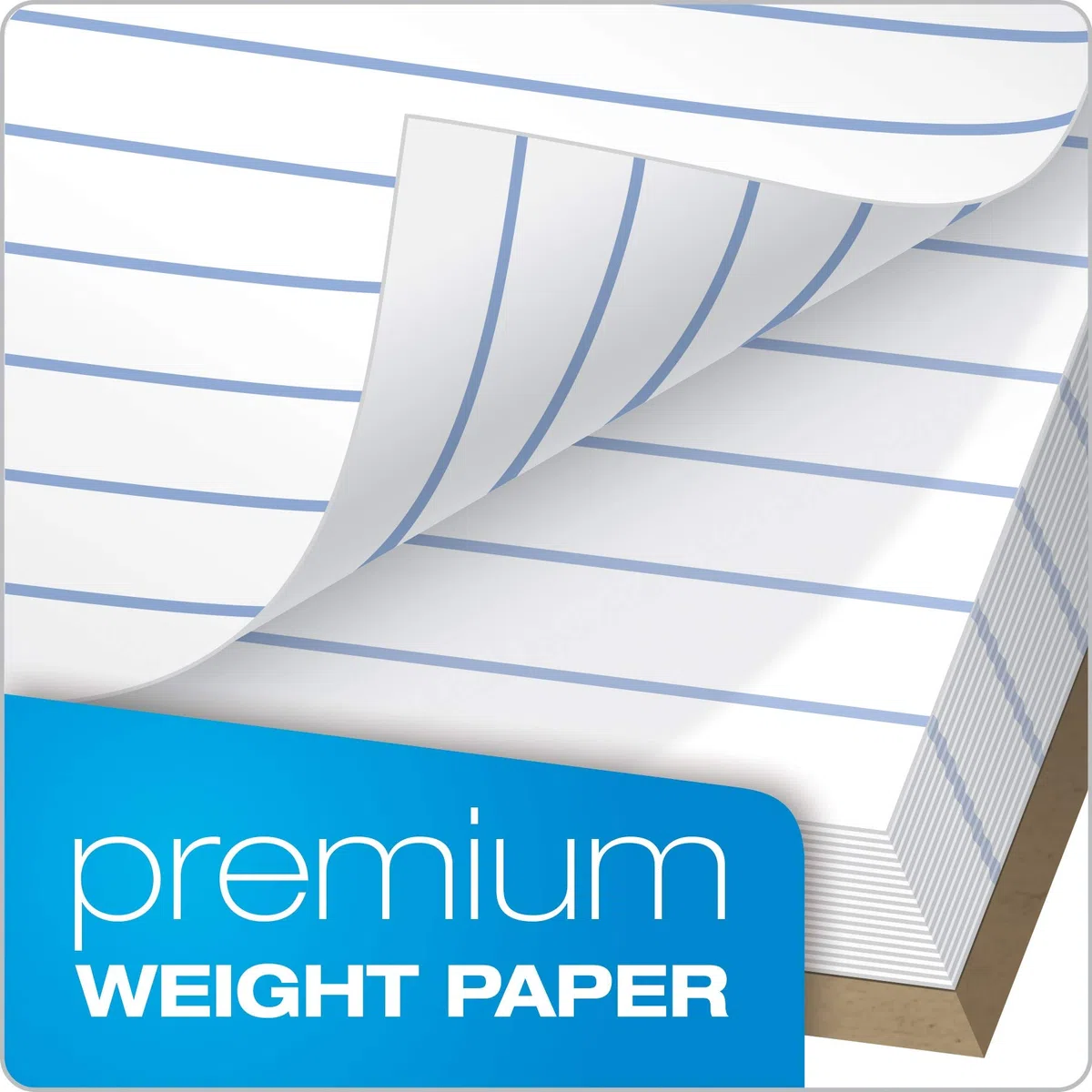 Tops Docket Gold Writing Pads, 8-1/2 x 11-3/4, Legal Rule, White Paper, 50 Sheets, 12 Pack (63960)