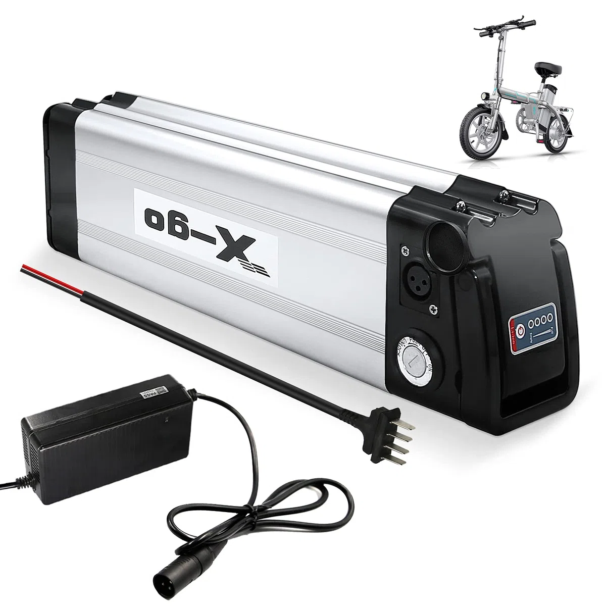 X-go 36V 10AH Batería para Bicicleta Electrica 360WH Batería Iones de Litio Li-Ion Recargable E-Bike y Cargador para Motor 50W--350W (36V 10Ah 4port )