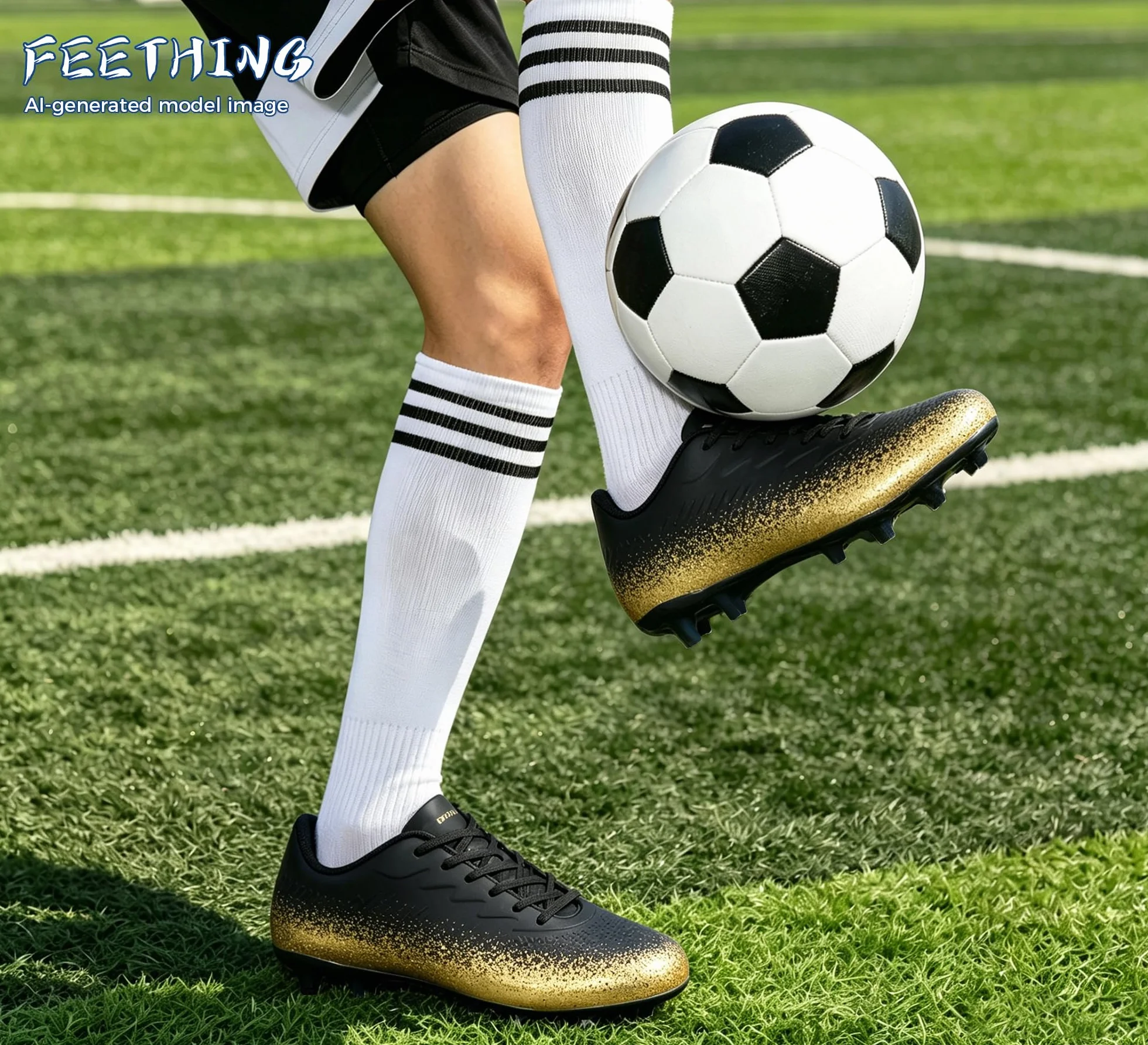 Botas de Fútbol Unisex Adultos Hombre Mujer - para Césped Natural y Artificial Ligeras y Cómodas