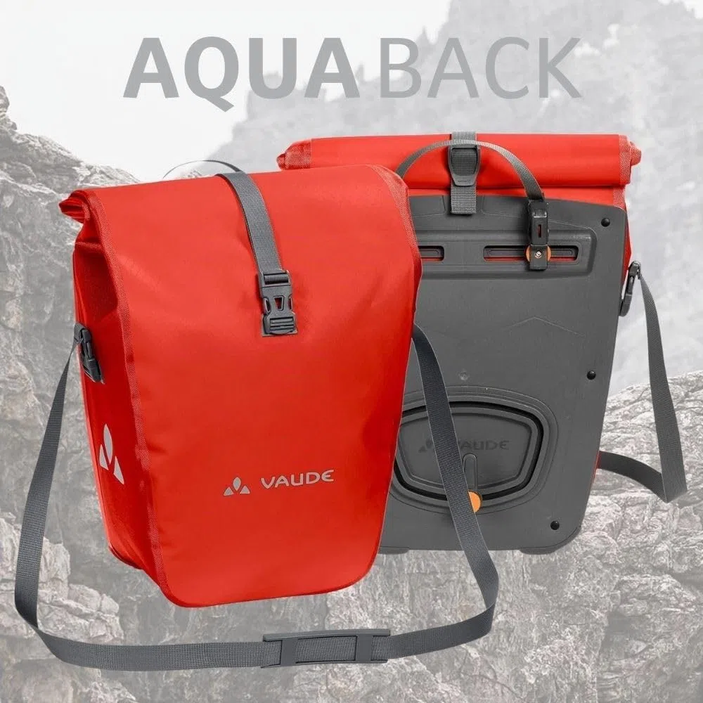 VAUDE Aqua Back – Alforjas para Bicicleta – Juego de 2 Bolsas para Bici adaptables a la Carga e Impermeables – Par de portabultos para Rueda Trasera