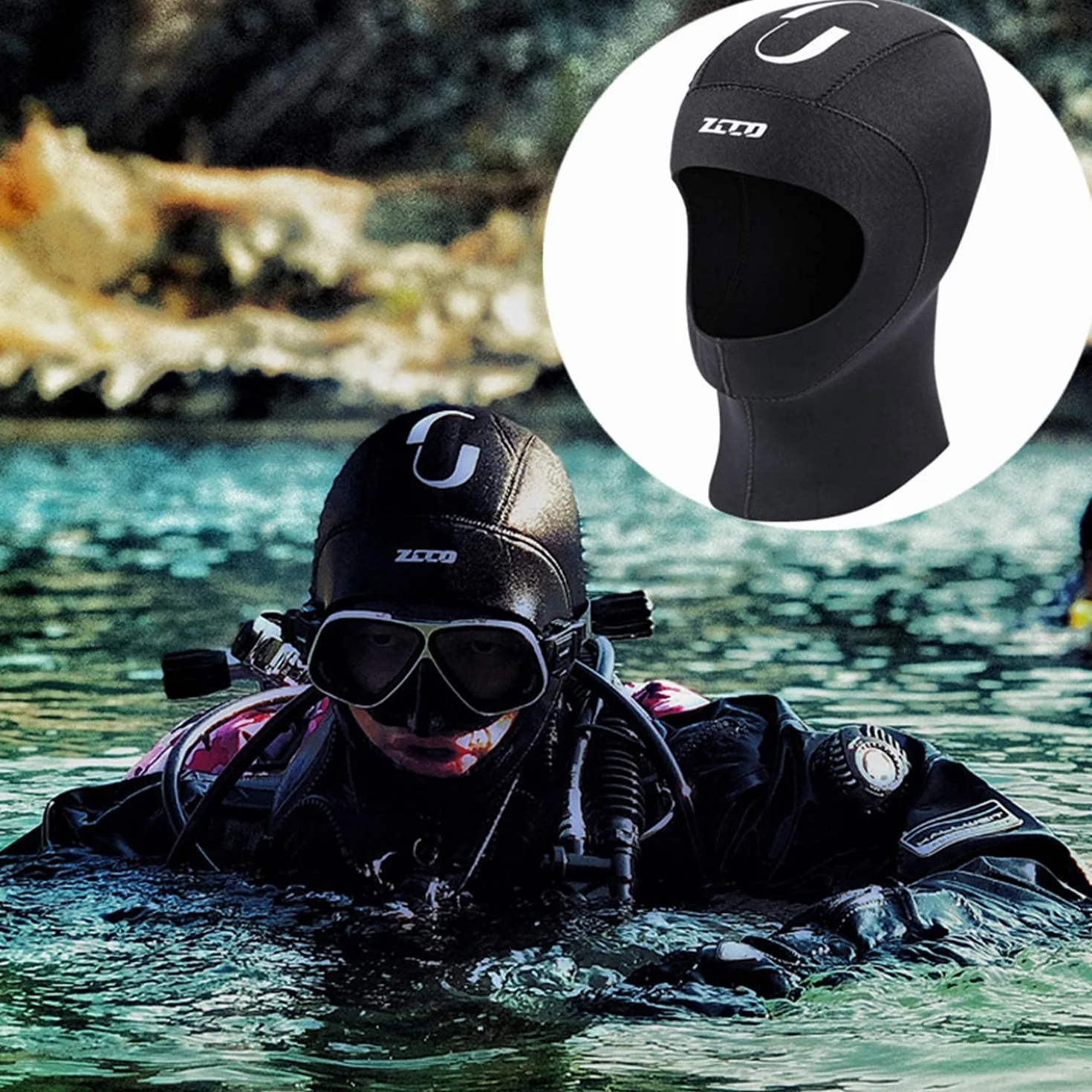 ZCCO Térmico Neopreno Buceo Gorro Submarino Buceo Snorkel Surf Invierno Natación Pesca submarina