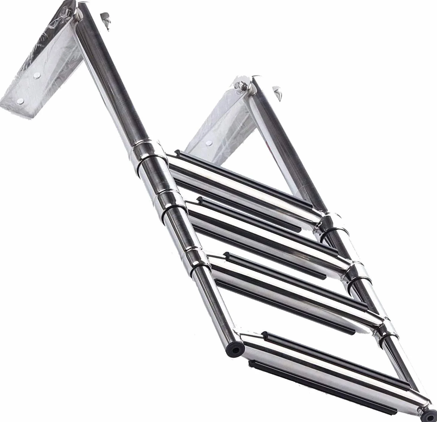 FreeTec 4 Steps Telescoping Ladder, Escalera de Barco Marina de Natación Telescópica Inoxidable con Manija Incorporada