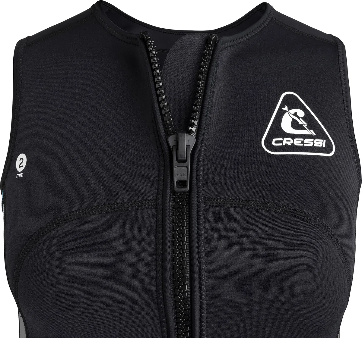 CRESSI Guardian Lady - Chaqueta, Chaleco o Pantalón de Neopreno de 2 mm, para Natación, Snorkel, Sup, Surf, Kayak y Otros Deportes Acuáticos, Negro/Aguamarina, Mujer