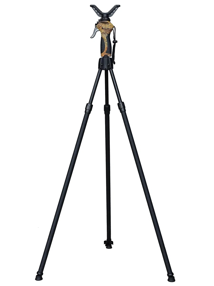 Benisport - Tripode de 4 generación - FIERYDEER - Bastón de Apoyo para Caza - Estable y Resistente - Horquilla giratoria 360