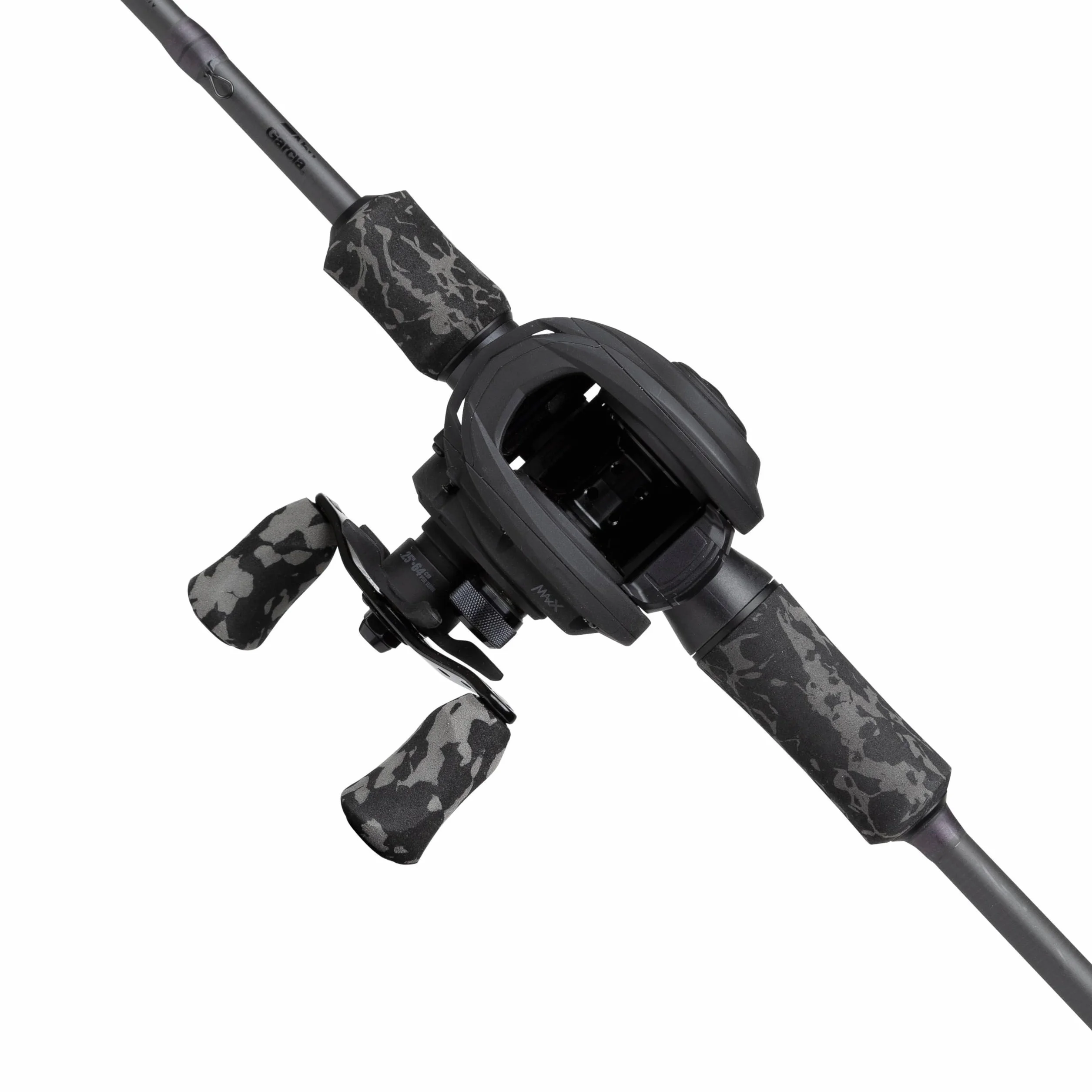 Abu Garcia MAX X Black Ops Combinación de caña y carrete, 1.98 m 10-40g, Set para río, combos de baitcasting para pescadores de depredadores de agua dulce, Lucio perca y lucioperca - Negro