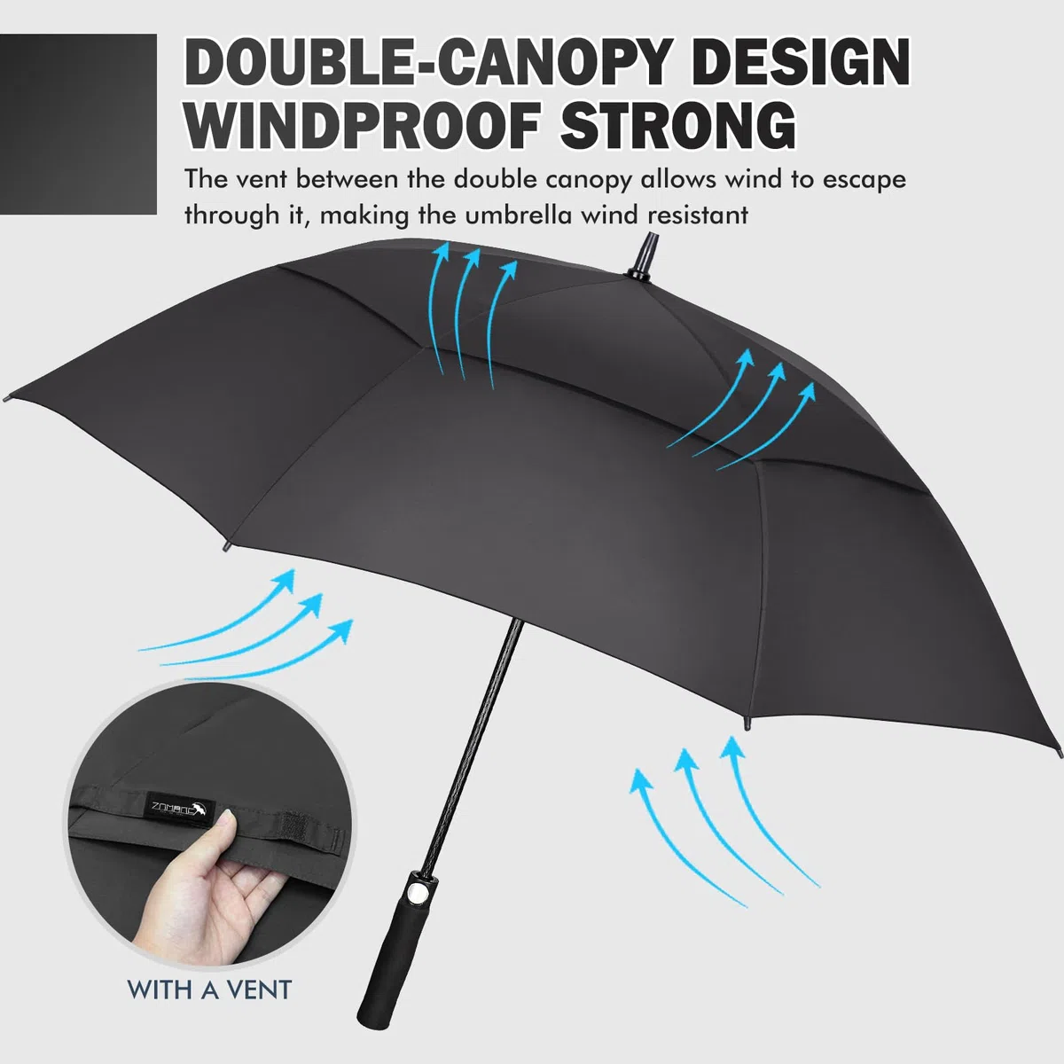 ZOMAKE Paraguas Golf Extra Grande 80 Pulgadas,Gigante Antiviento Guarda Chuva Golf,Grandes Umbrella con Doble Capa para Hombre Mujer Familiar