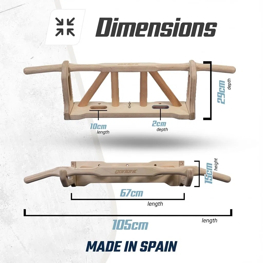 Gorletic - Barra de Dominadas Titan Pared sobre Puerta, Pulls up Bar, Múltiples agarres| Montaje Fácil | Antideslizante | Hasta 130 kg