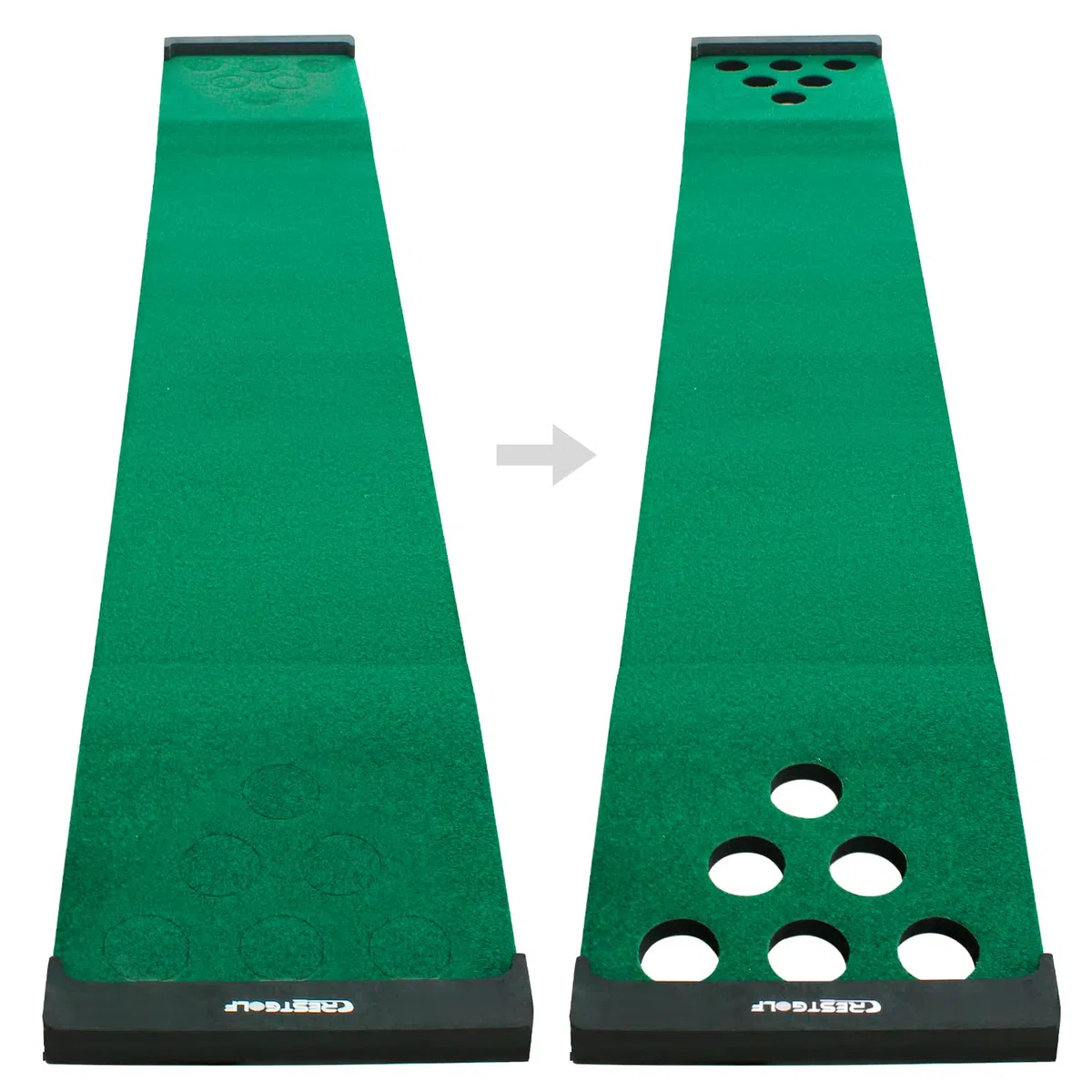 KOFULL Alfombrilla Putting Golf Alfombras de Entrenamiento (Incluye 2 putters + 6 Pelotas) para Practicar y Divertirte en casa o en la Oficina
