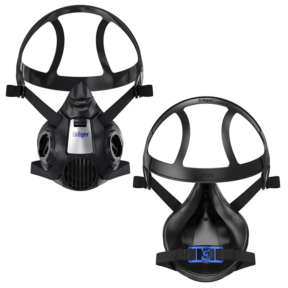 Dräger X-plore 3500 media máscara | Tallas S, M, L | Respirador semimáscara reutilizable para uso con filtros de bayoneta reemplazables