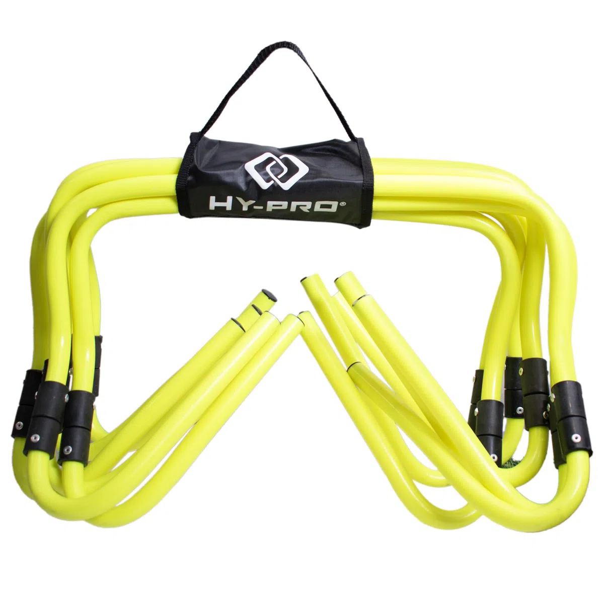 Hy-Pro Juego de 6 obstáculos de entrenamiento, altura ajustable de 6 a 12 pulgadas, amarillo fluorescente, entrenamiento de velocidad y agilidad, equipo deportivo multideportivo