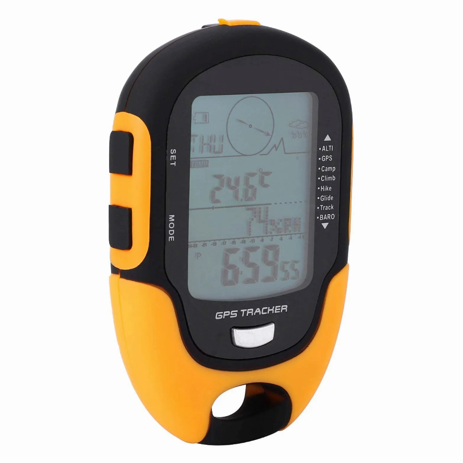 Altímetro barométrico Digital Multifuncional Brújula Pronóstico del Tiempo Navegador GPS Receptor Portátil Termómetro USB Recargable Higrómetro Barómetro