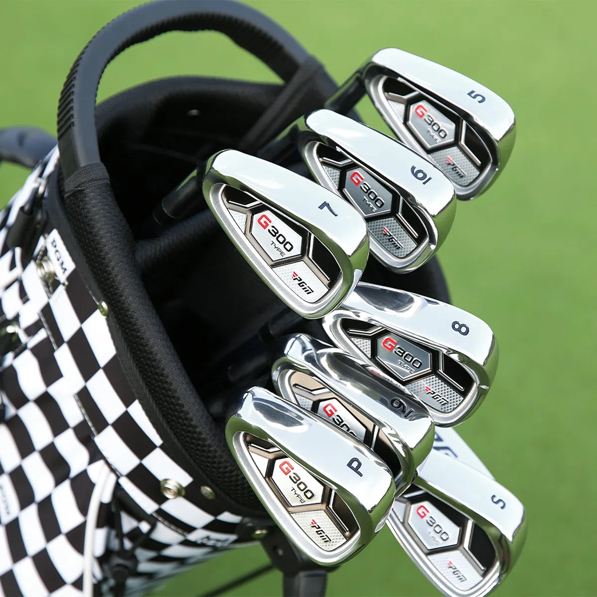 PGM Juego completo de palos de golf para hombre G300 - Driver #1 de titanio, híbrido con sesgo de tiro, juego de hierros de alta resistencia, putter de alto perdón, con bolsa de soporte (para zurdos