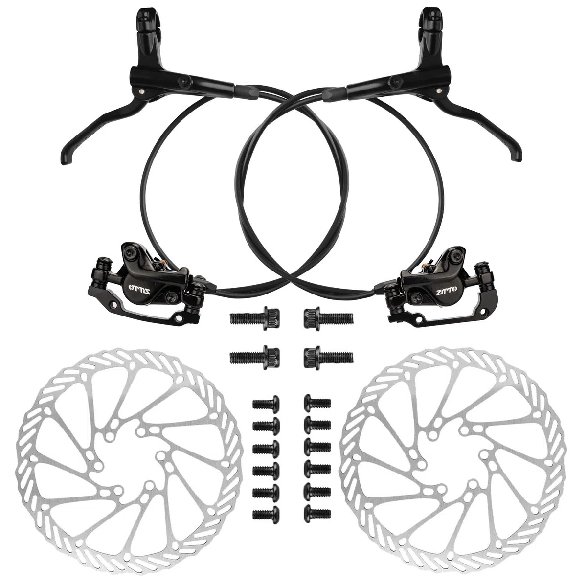 Juego de Frenos de Disco hidráulicos para MTB, Kit de Freno de Disco de Bicicleta, con Frenos de Disco 160mm, Delantero 800mm y Trasero 1400mm para Bicicleta De Carretera, Bicicleta De Montaña, BMX