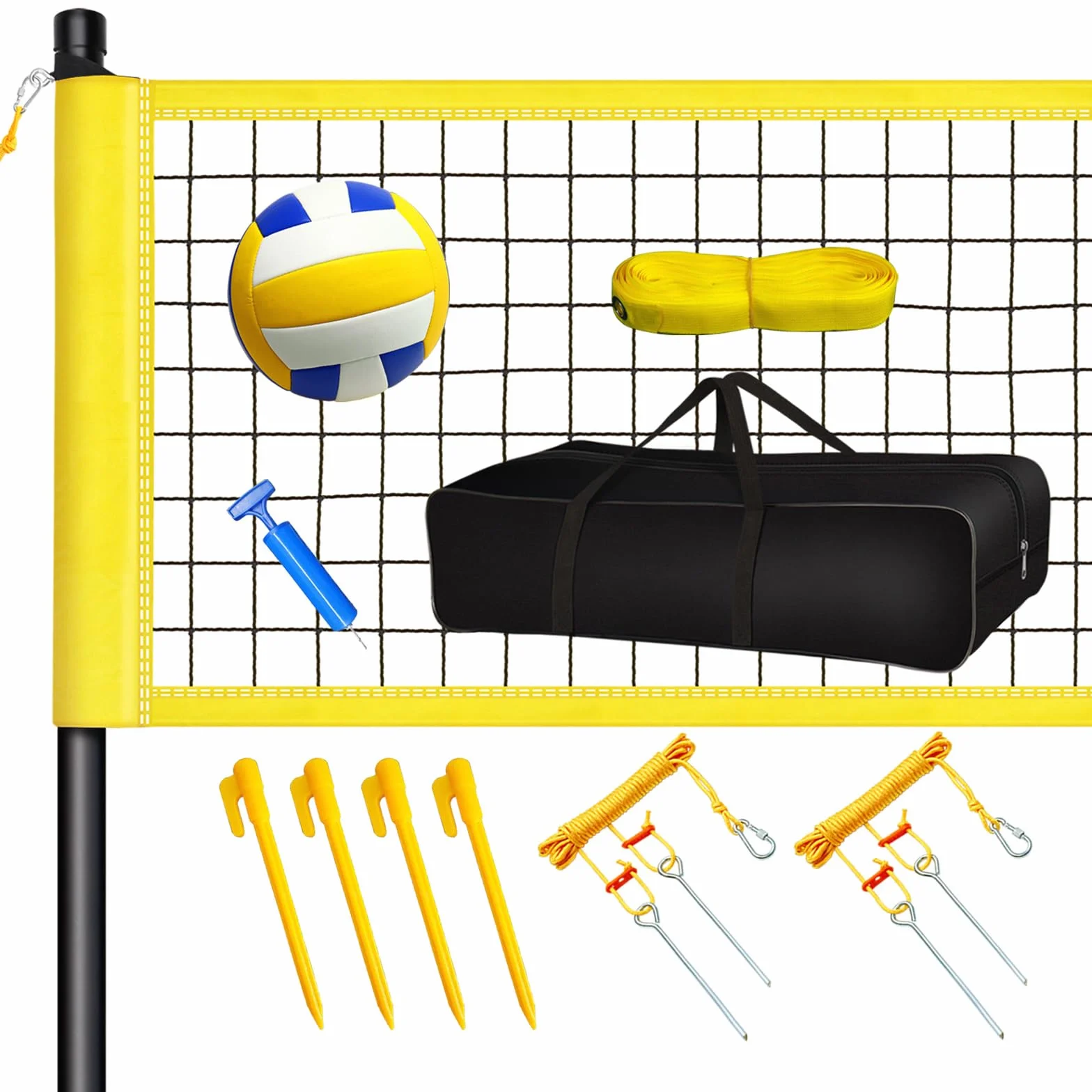 Red Voley Portatil, Juego de Red de Voleibol, Juego Completo de Red de Voleibol Plegable, Red de Voley Playa Hierba