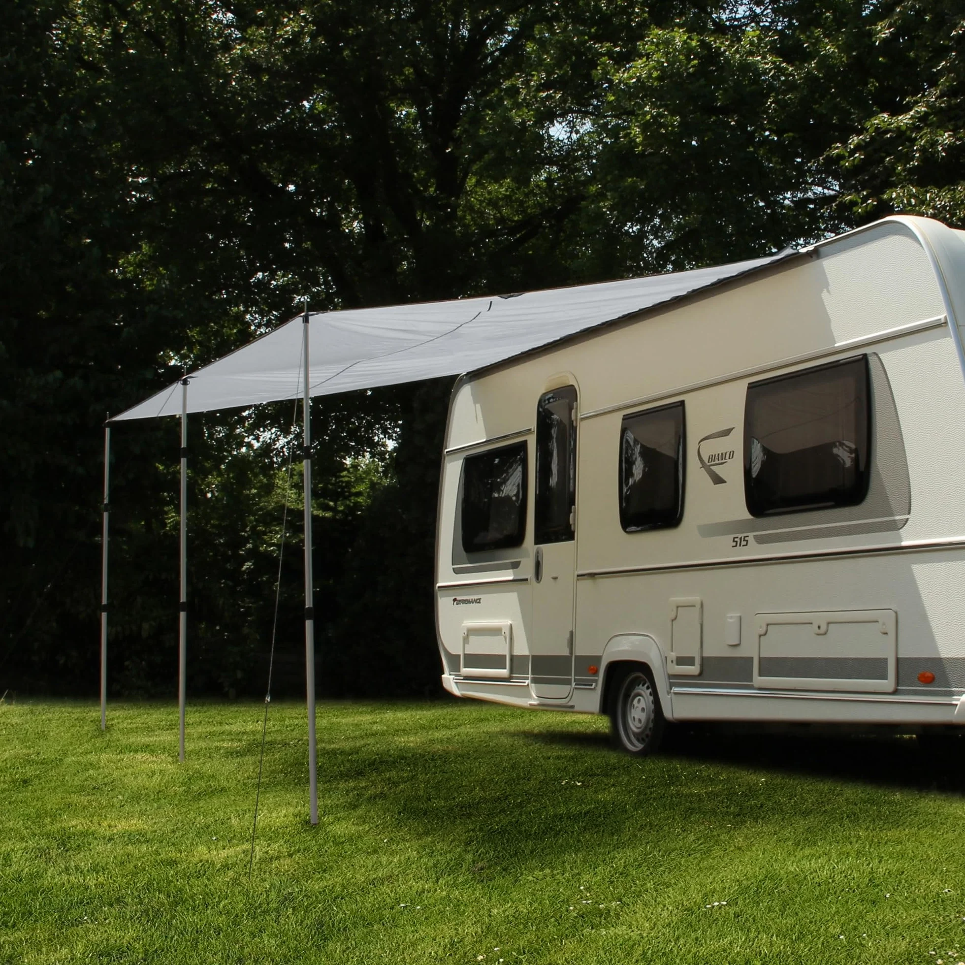 your GEAR Toldo para caravana, 4,5 x 2,4 m, incluye barras de apoyo, resistente al agua, 5000 mm