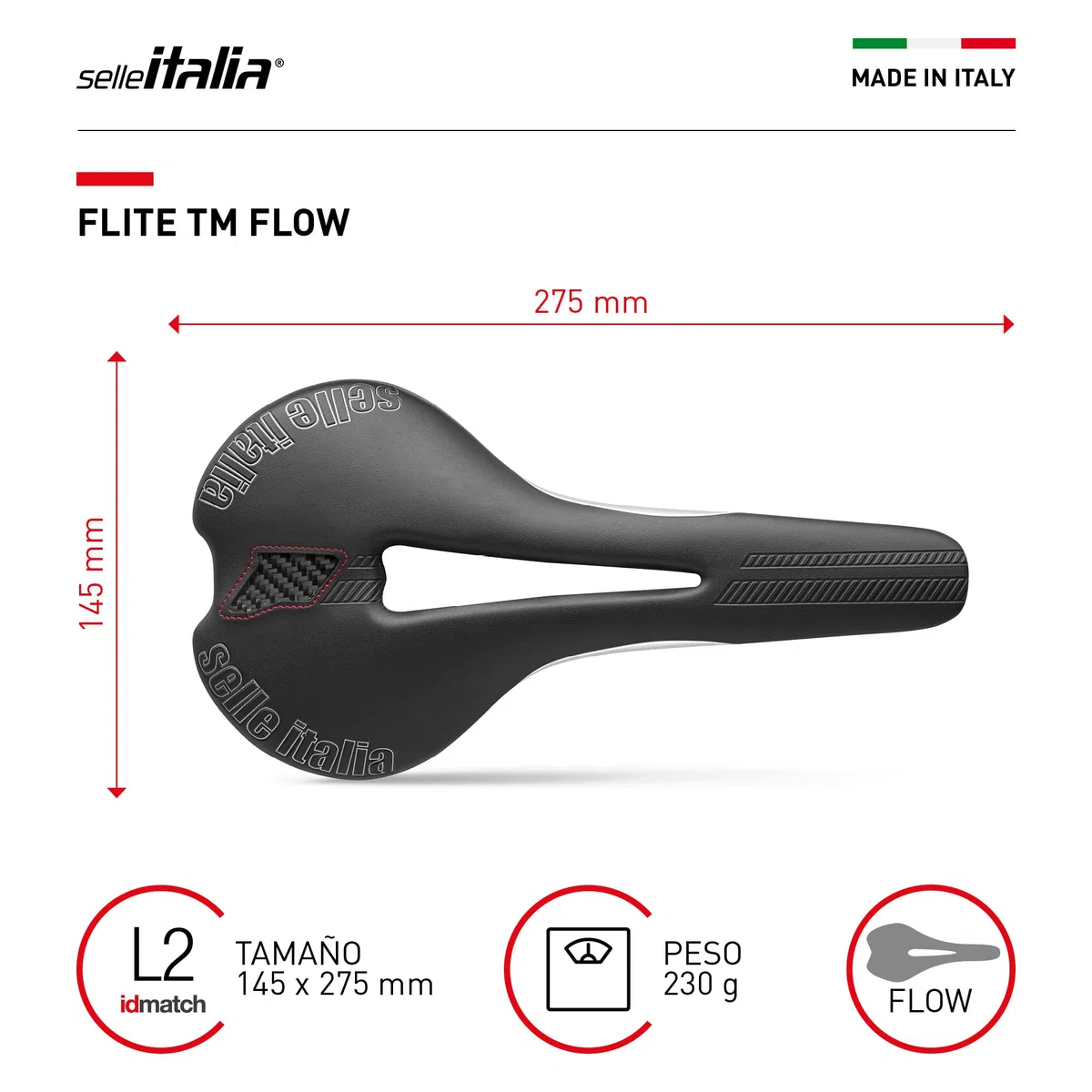 212670VAR - Flite TM Flow Negro Saddle