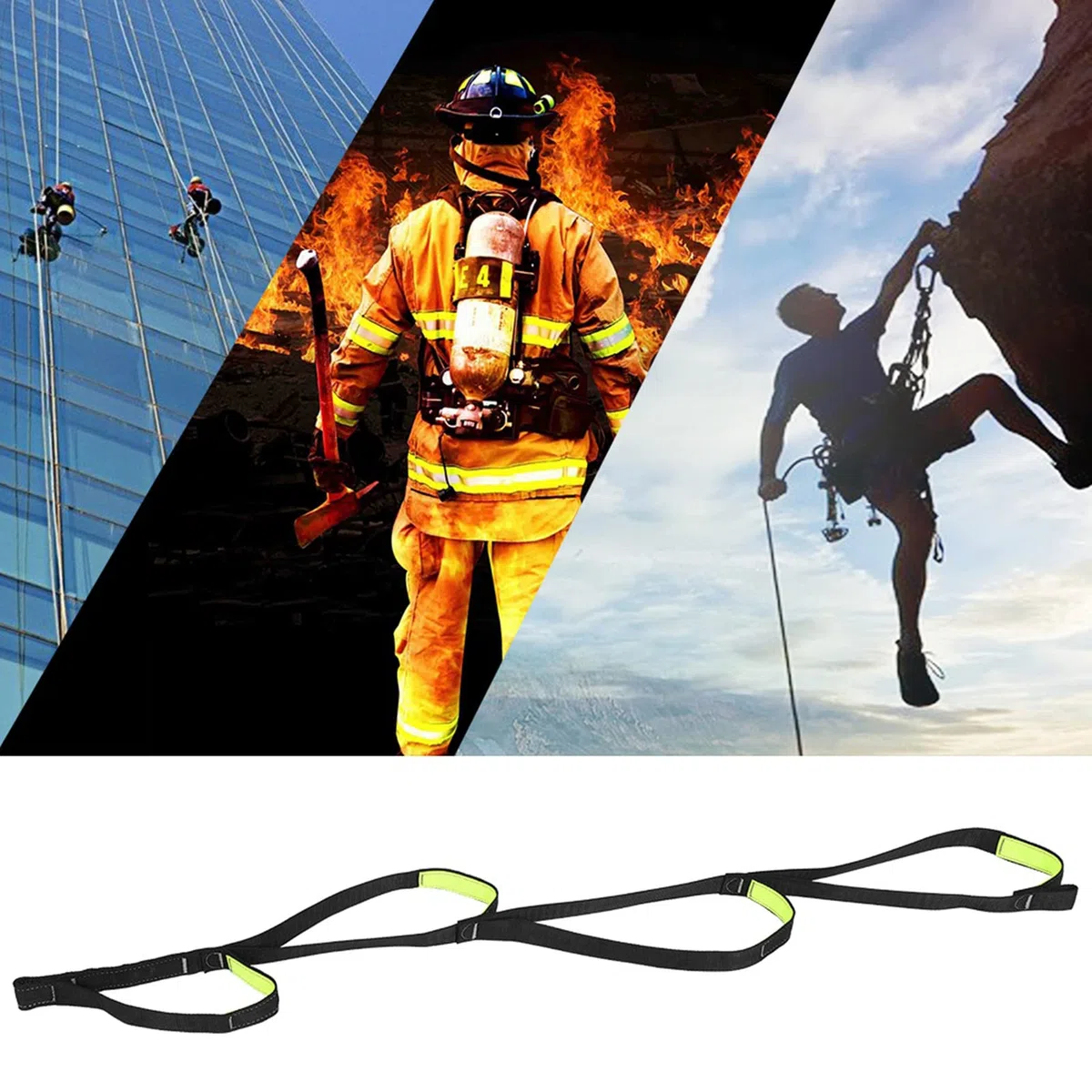 VGEBY Correa Ascendente para Escalada, Montañismo, Pedal para Escalada, Bucle para Pie, Elevador Elevador, Correa Plana Ajustable, Cuerda