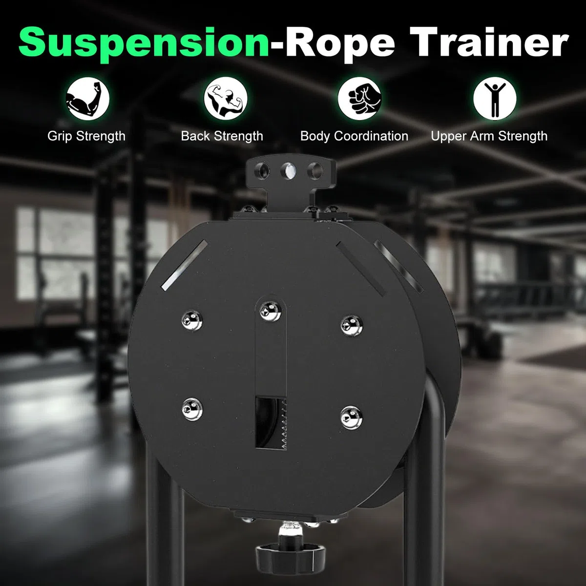 Máquina Entrenadora de Resistencia para Gimnasio en Casa | Polea Ajustable de 30 kg con Cuerda para Entrenamiento de Fuerza, Ejercicios de Brazos y Espalda | Portátil con Correas y Mosquetones