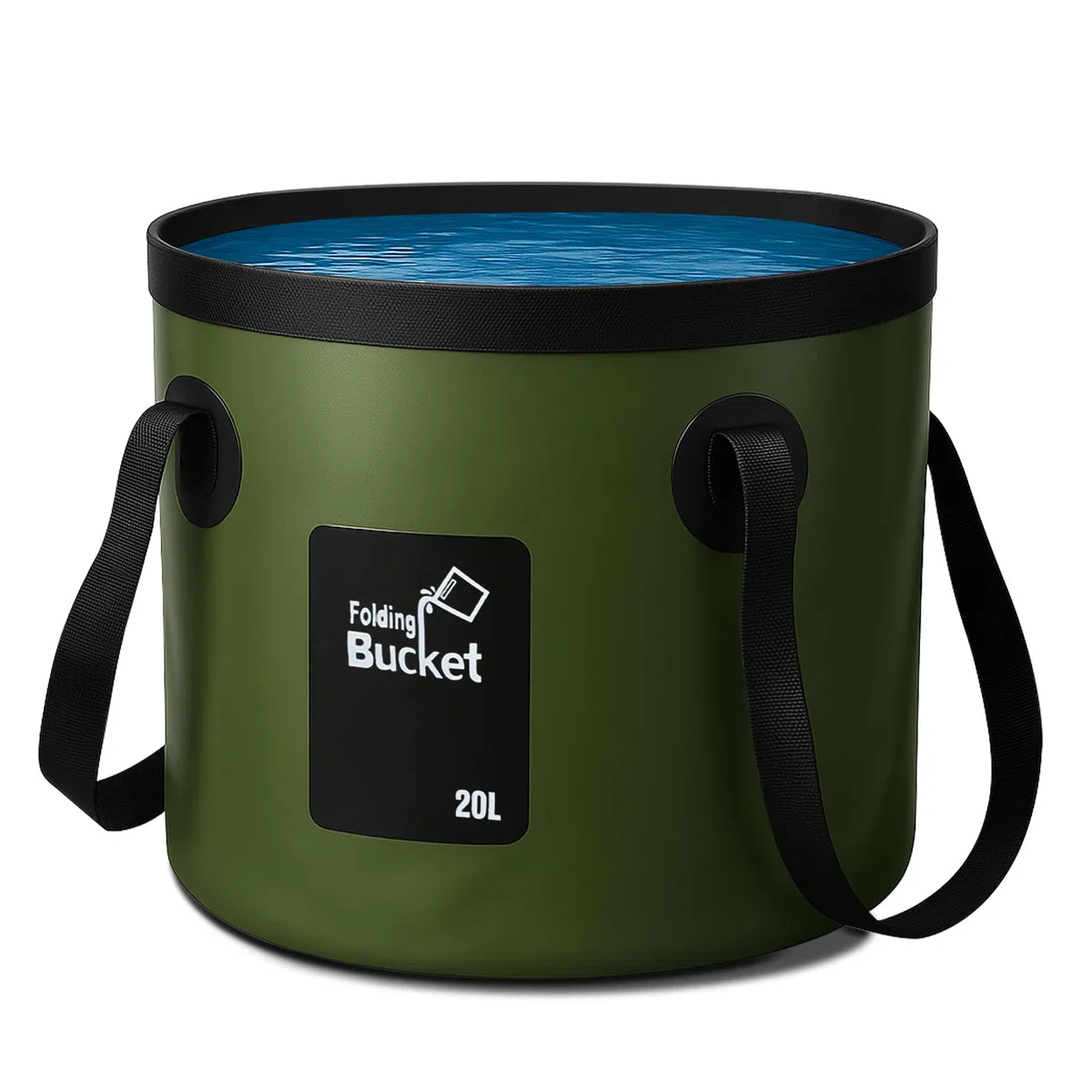 Cubo Plegable de 5.3 galones con asa, contenedor portátil Plegable para almacenar Agua en campamentos, Ideal para Viajes, Senderismo, Pesca, Lavado de Autos, jardinería y Camping