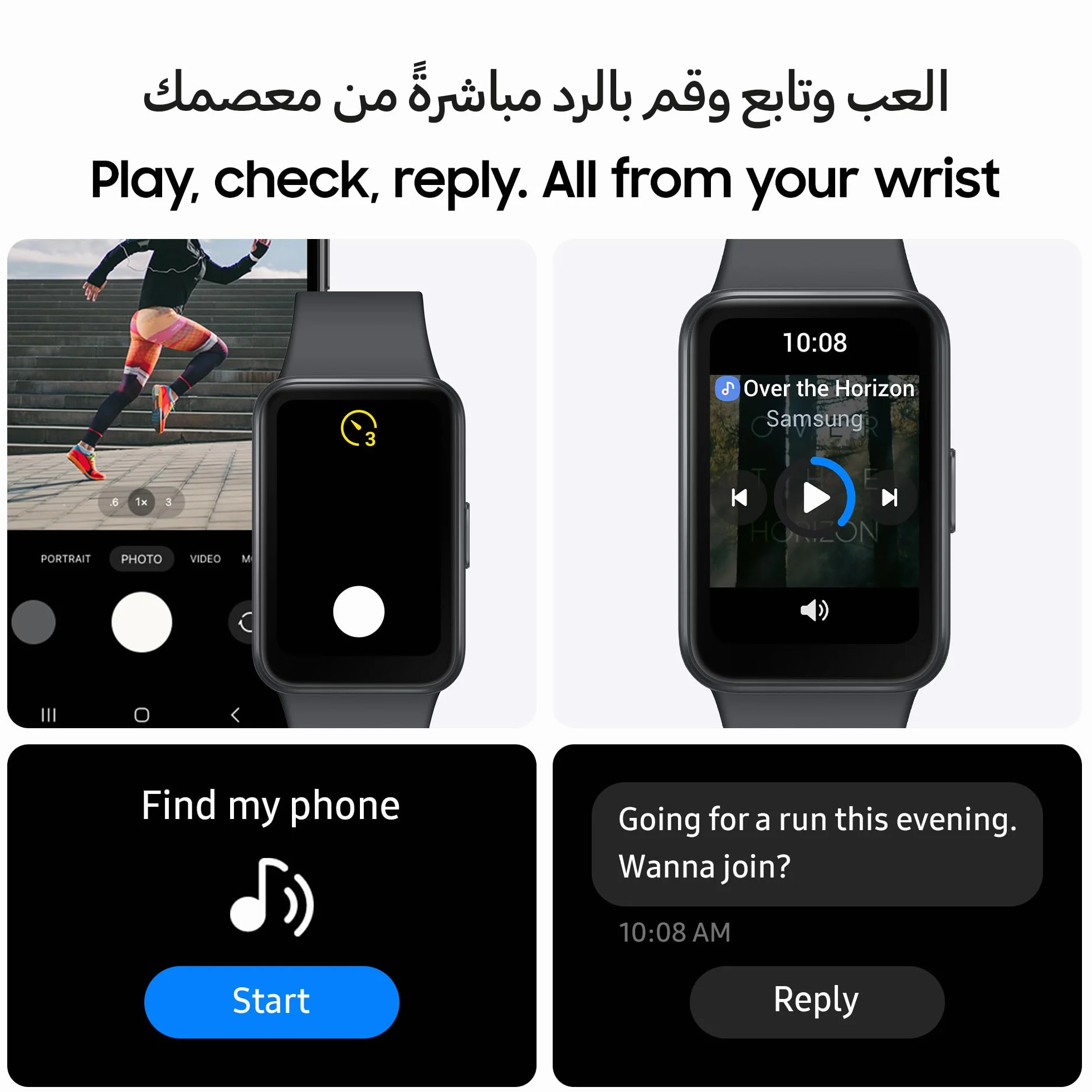 Samsung Galaxy Fit3 - Banda de Fitness Ligera y Elegante, batería de 13 días, más de 100 Ejercicios y Seguimiento del sueño, Gris Oscuro (Negro)