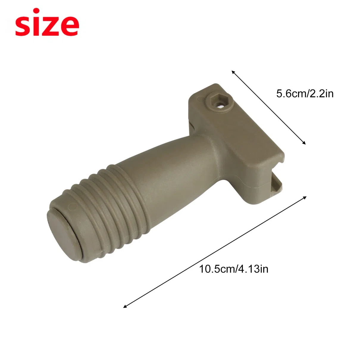 Empuñadura frontal Foregrip de nailon para airsoft, mango vertical Fore Grip para raíles Picatinny de 20 mm, montaje CJ/WB-03 (caballero cilíndrico, tan)