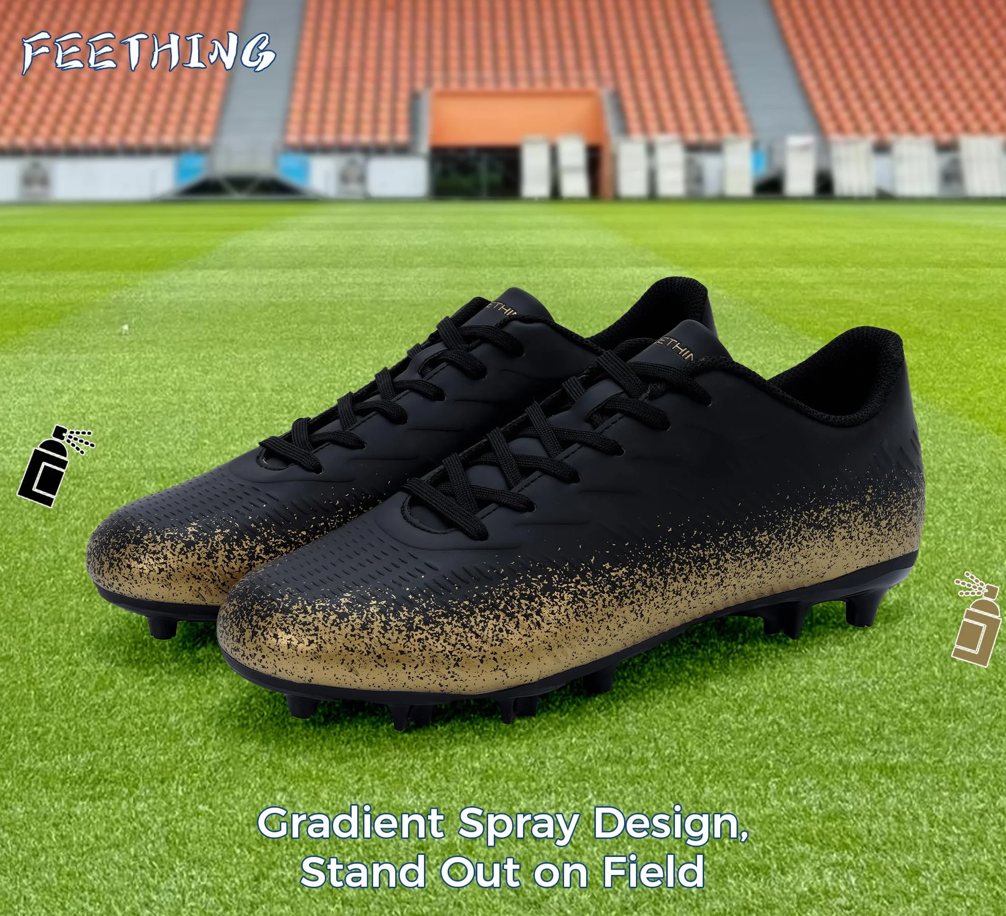 Botas de Fútbol Unisex Adultos Hombre Mujer - para Césped Natural y Artificial Ligeras y Cómodas