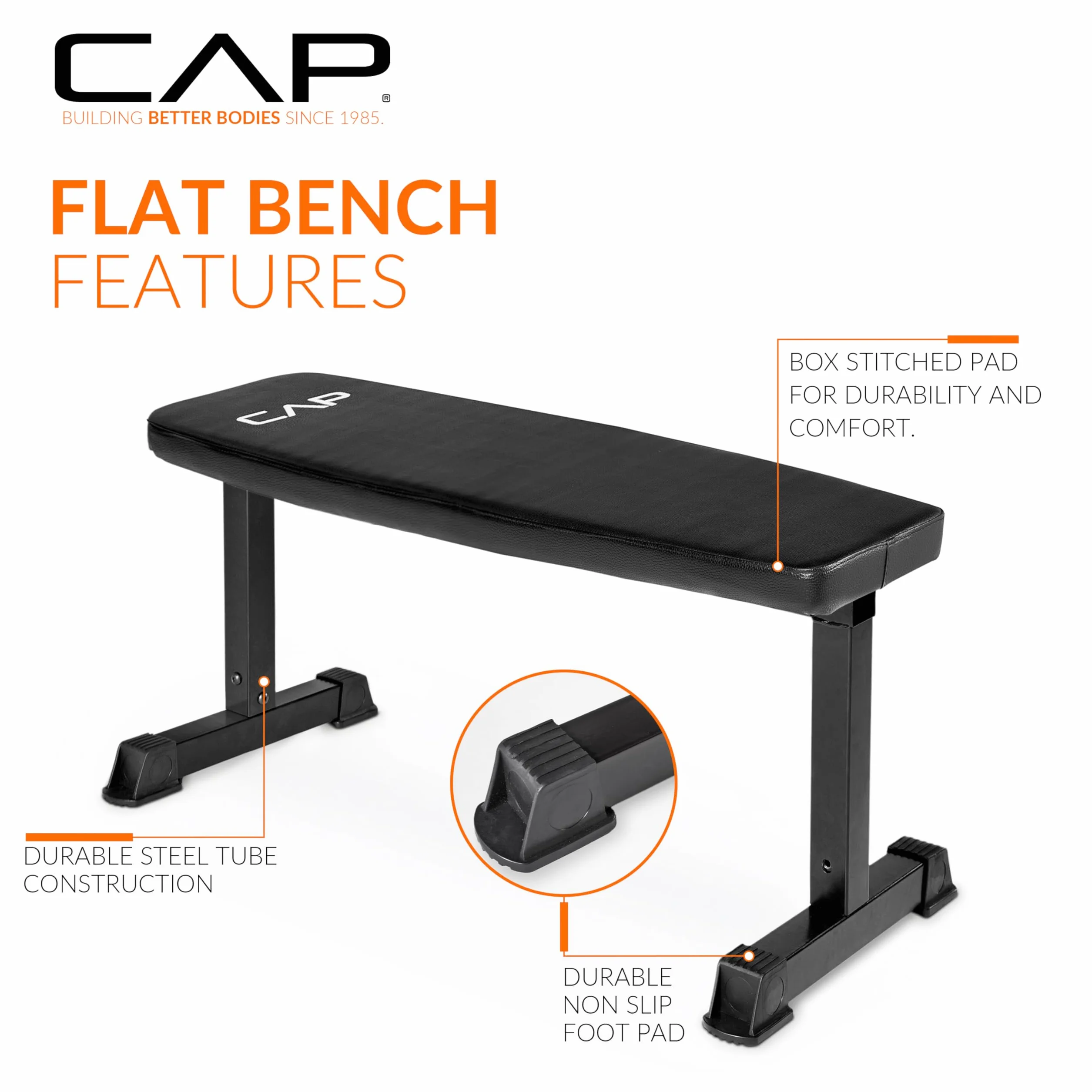 CAP Barbell Banco de pesas plano serie de colores