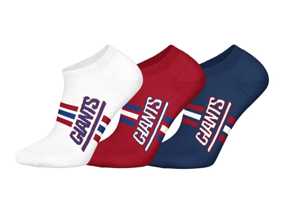 NFL Ny Giants 3pk Sneaker Socks Calcetines deportivos Unisex adulto (Pack de 3)