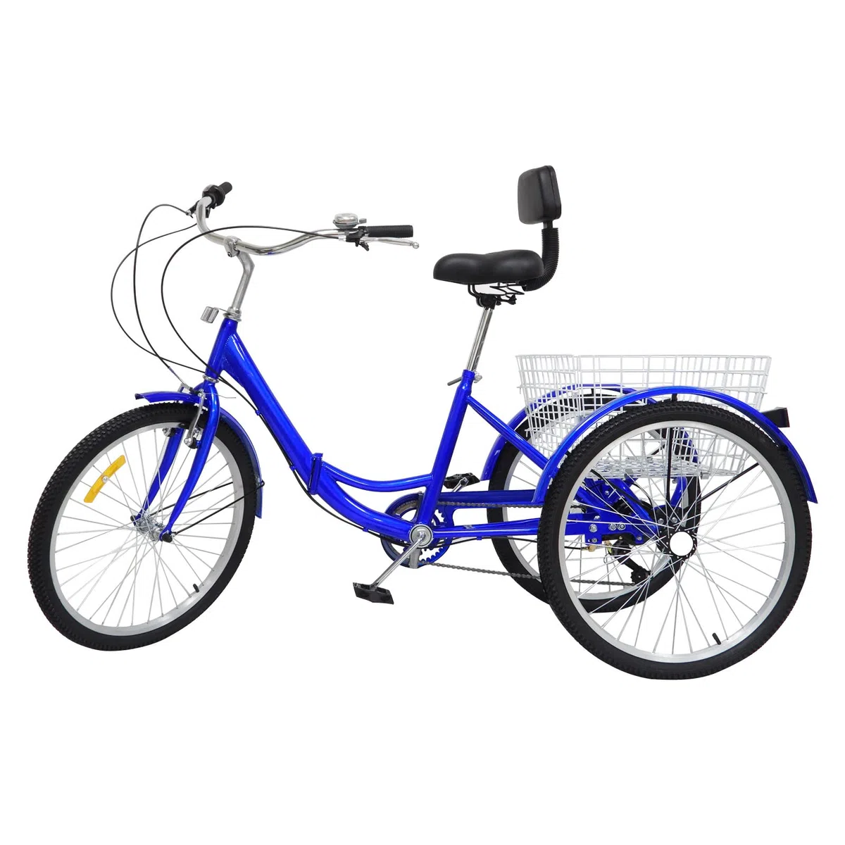 Triciclo de bicicleta plegable de 24 pulgadas, triciclo para adultos, bicicleta de 3 ruedas con cesta de la compra, para adultos, personas mayores, mujeres, hombres