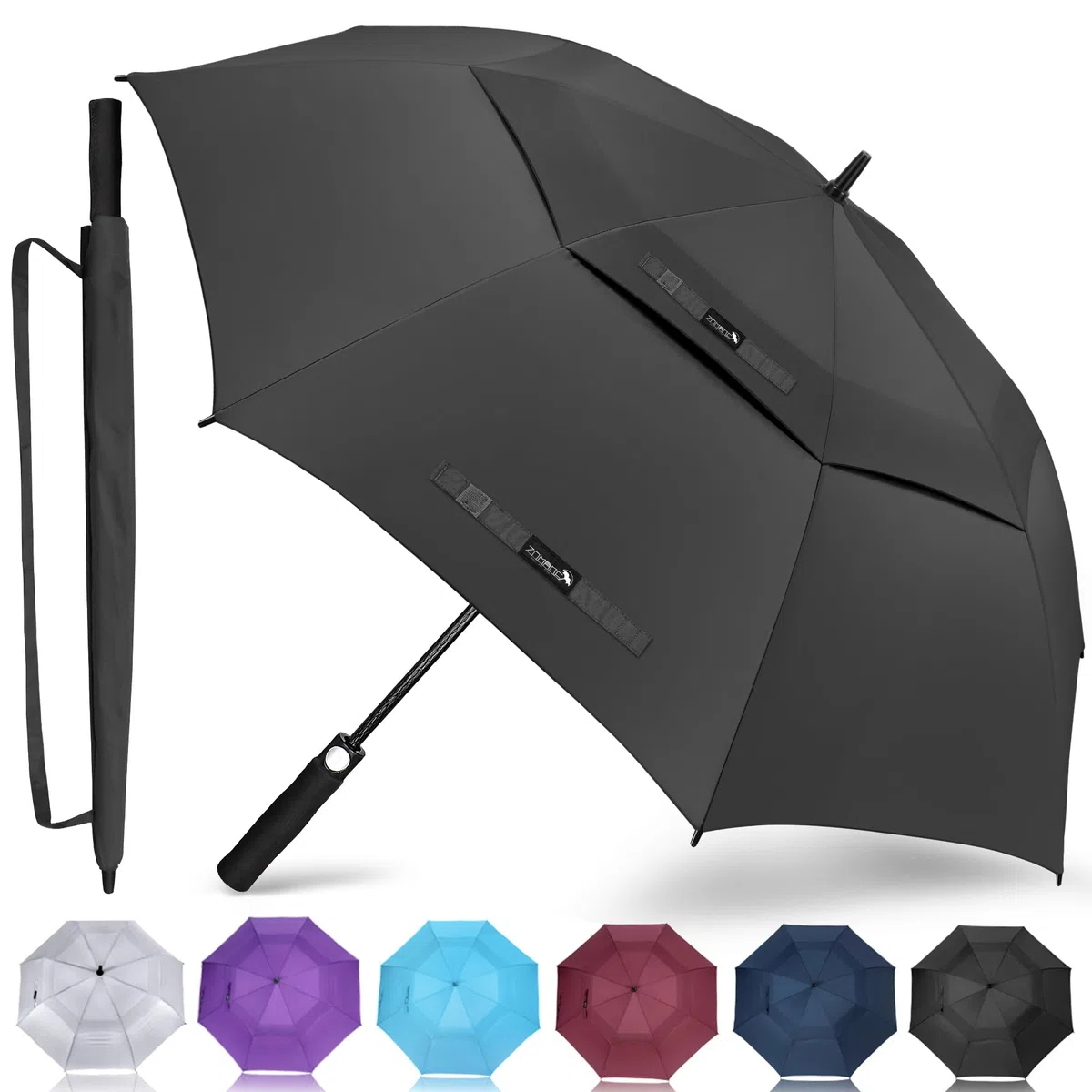 ZOMAKE Paraguas Golf Extra Grande 80 Pulgadas,Gigante Antiviento Guarda Chuva Golf,Grandes Umbrella con Doble Capa para Hombre Mujer Familiar