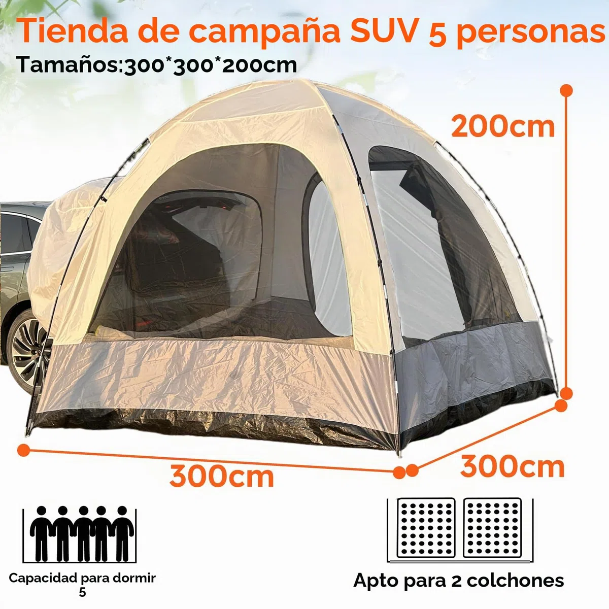 Tienda de campaña trasera para coche, aplicable a toldos de autobús, toldo con refuerzo, VW T5, VW T4, VW T6, toldo caravana T5 T6, accesorios de camping