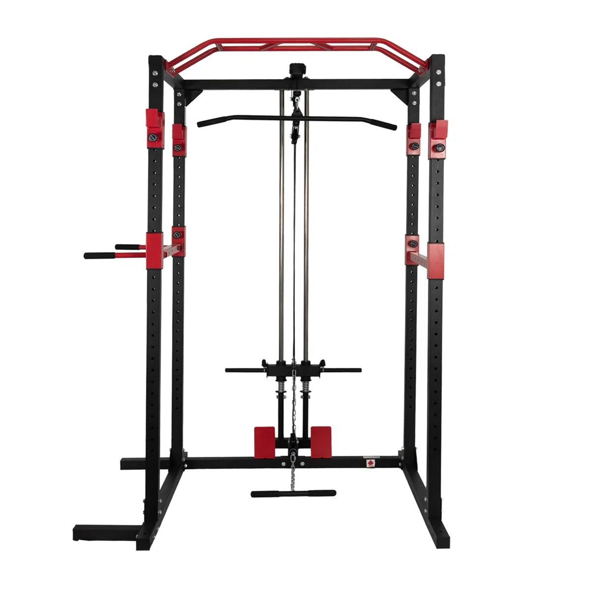 Jaula de Musculación,Equipo de Ejercicio de Musculación,Multifuncional para Sentadillas con Barras de Dips Acoplables y 2 Puntales de Seguridad Macizos,Torre y Jaula Multiestación
