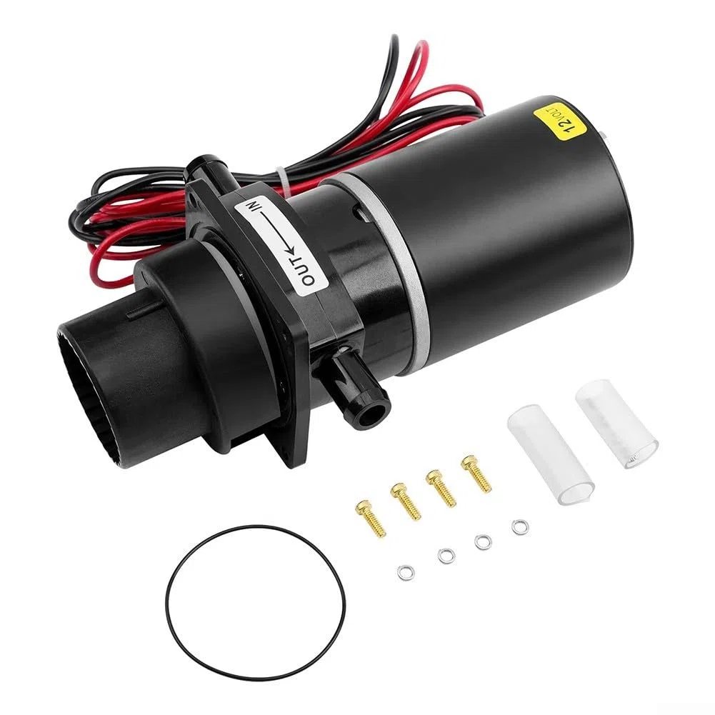 Motor eléctrico de bomba de inodoro de 12 V, para Jabsco 37010 Series Marine Macerator Pump Motor Set con solo botón de descarga negro