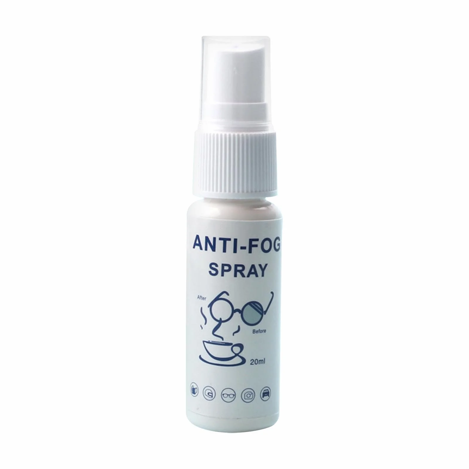 Spray antivaho para gafas de esquí, antivaho para gafas, 20 ml, antiempañamiento para gafas, duradero, sin rayas, para todos los cristales de coche, gafas de natación