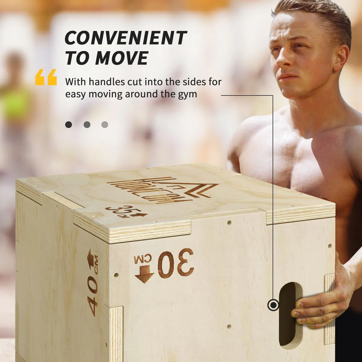 HOMCOM Box Jump pliométrica 3 en 1 - Aparato para saltar, musculación, fitness y crossfit plyobox para caja de entrenamiento de madera