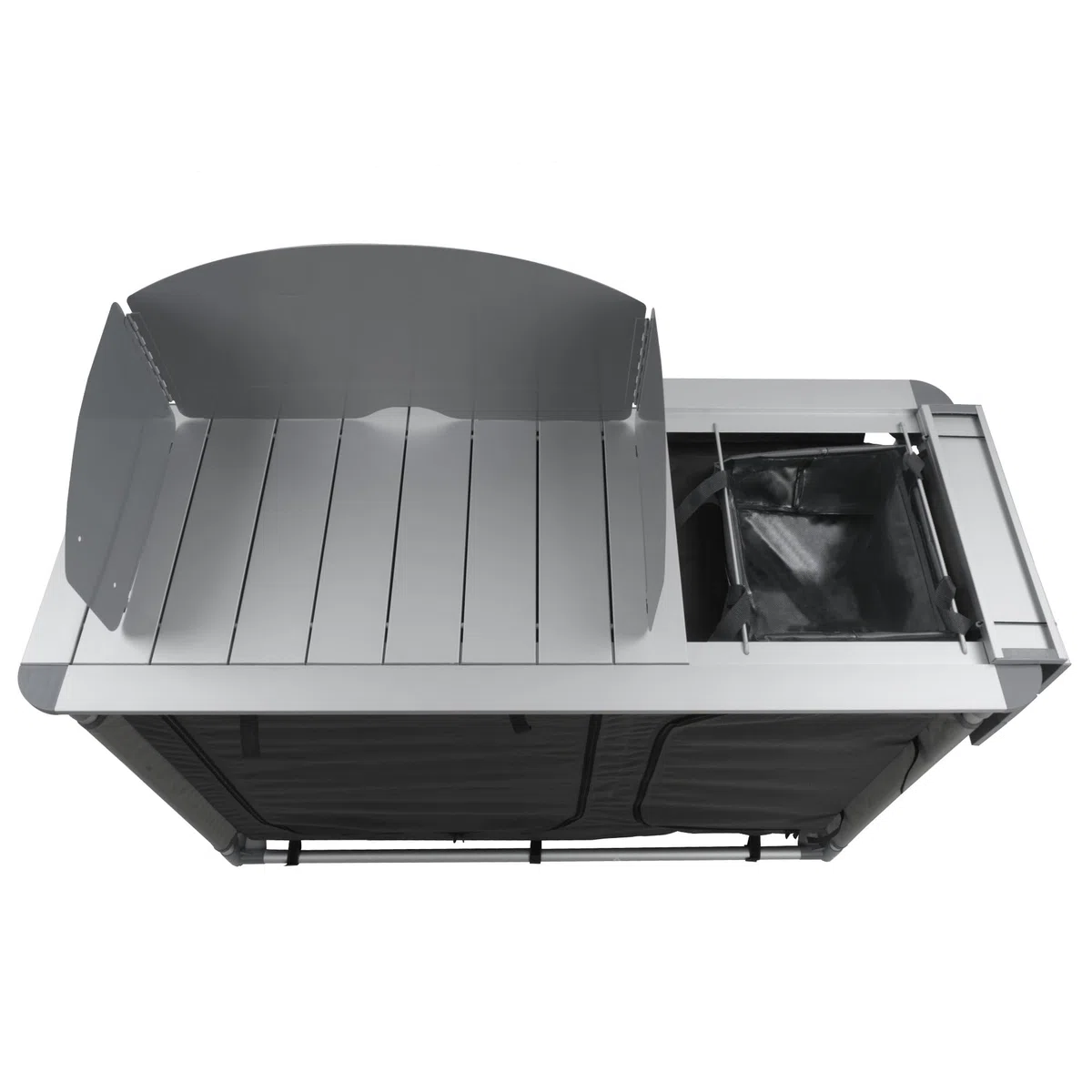 CampFeuer Armario Plegable Camping | 117 x 50 x 111 cm | Armario de Viaje Portátil, Cocina de Camping con Marco de Aluminio, Protección contra Salpicaduras, Fregadero, Bolsa de Transporte