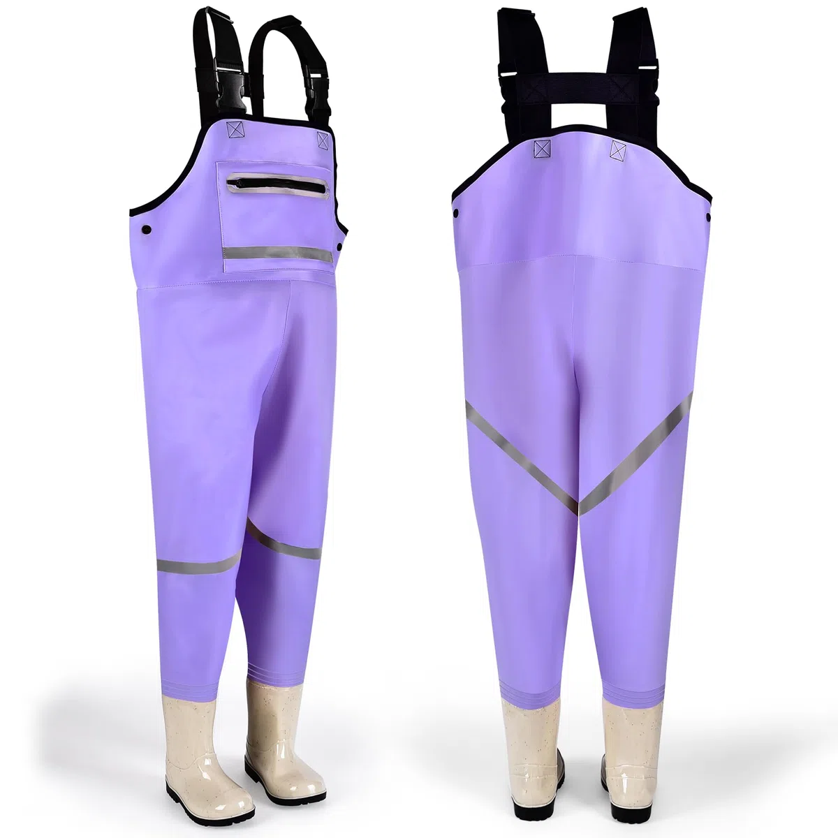 IEEILULU Pantalones de Pesca con Botas, Vadeador para Niños Jóvenes, Niños Pantalones de Pesca Impermeables Transpirables 28-35, Vadeadores de Pesca para Regalo