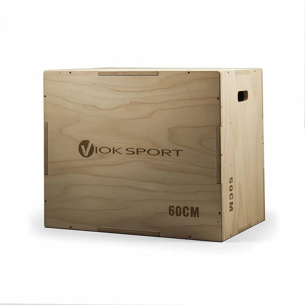 Cajón de Salto Pliométrico de Madera 50x60x75 cm Viok Sport - Equipo de Entrenamiento para Agilidad y Potencia, Ideal para Ejercicios de Fitness en Casa o en el Gimnasio