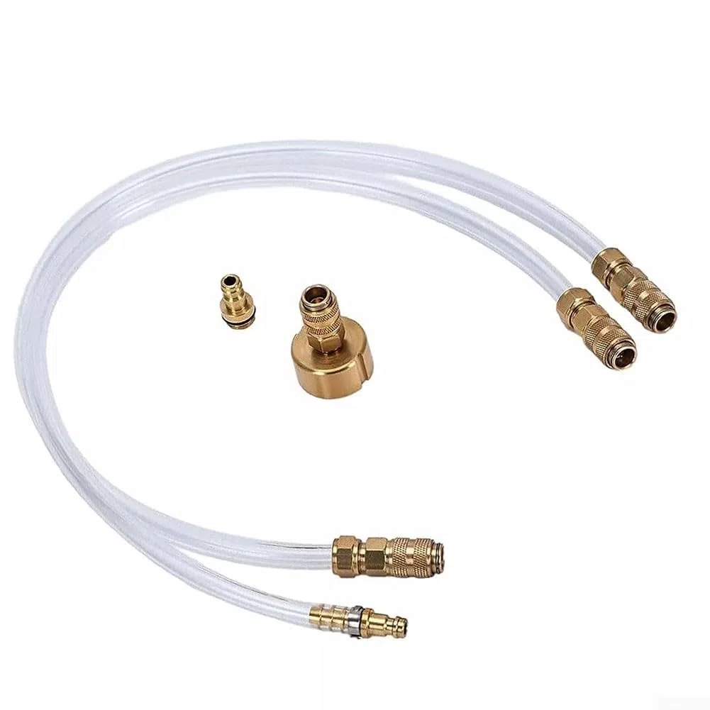 Kit de purga de dirección hidráulica para barcos, accesorios de latón, juego de relleno de conexión rápida compatible con la mayoría de fueraborda, interior/fueraborda e interior Ma