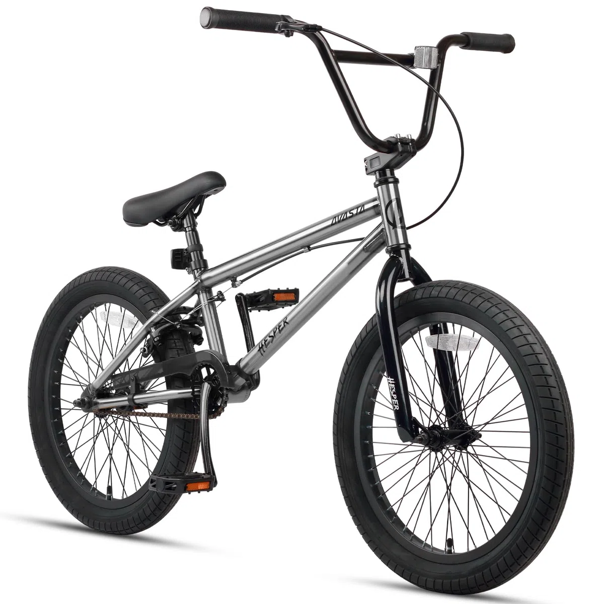 AVASTA Hesper Bicicleta BMX Freestyle de 20 pulgadas para niños, para chicos de 6, 7, 8, 9, 10, 11, 12, 13, 14 años y principiantes, color gris